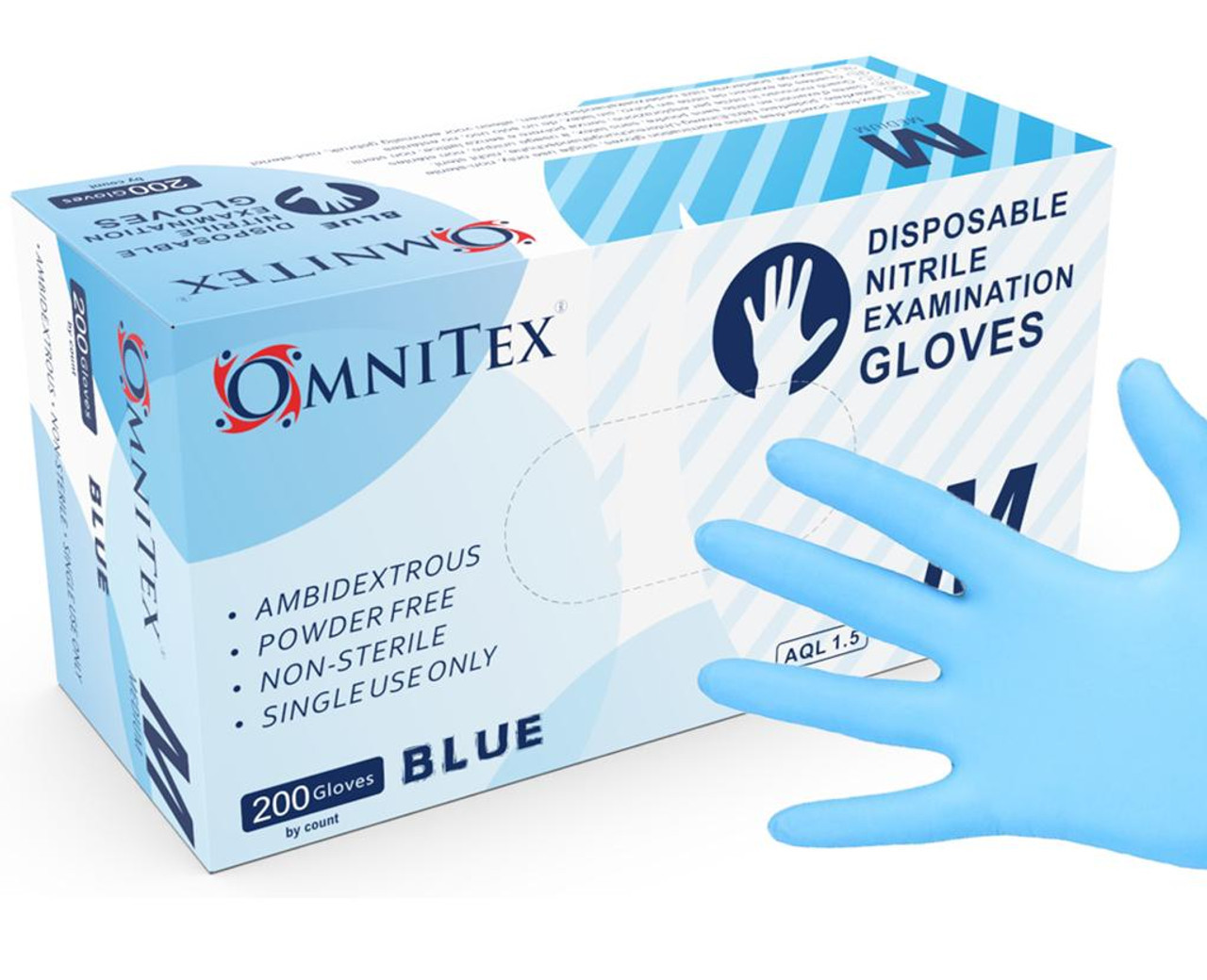 Disposable nitrile examination gloves P/100